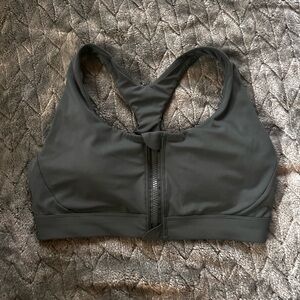 Avia green Zip-Front Sports Bra